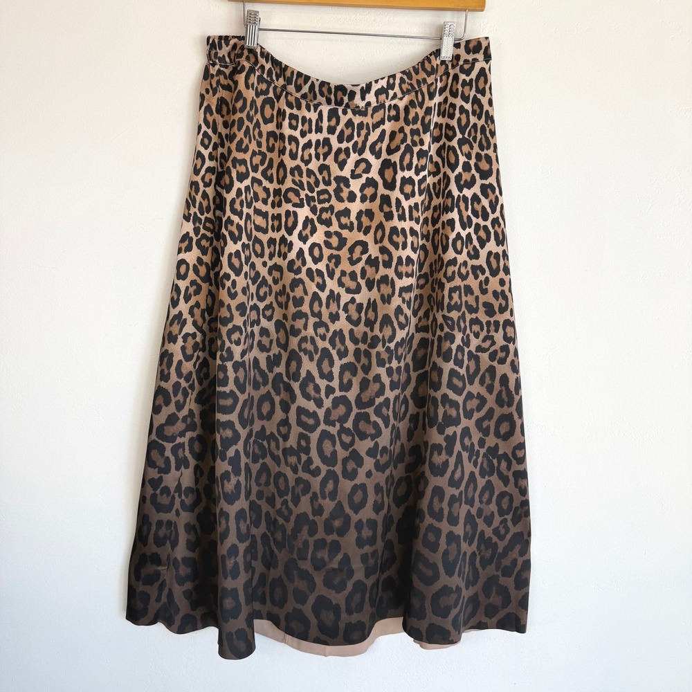Chico's Leopard Print Midi Skirt Animal Mob Wife 90s Y2K Statement Size 3 XL